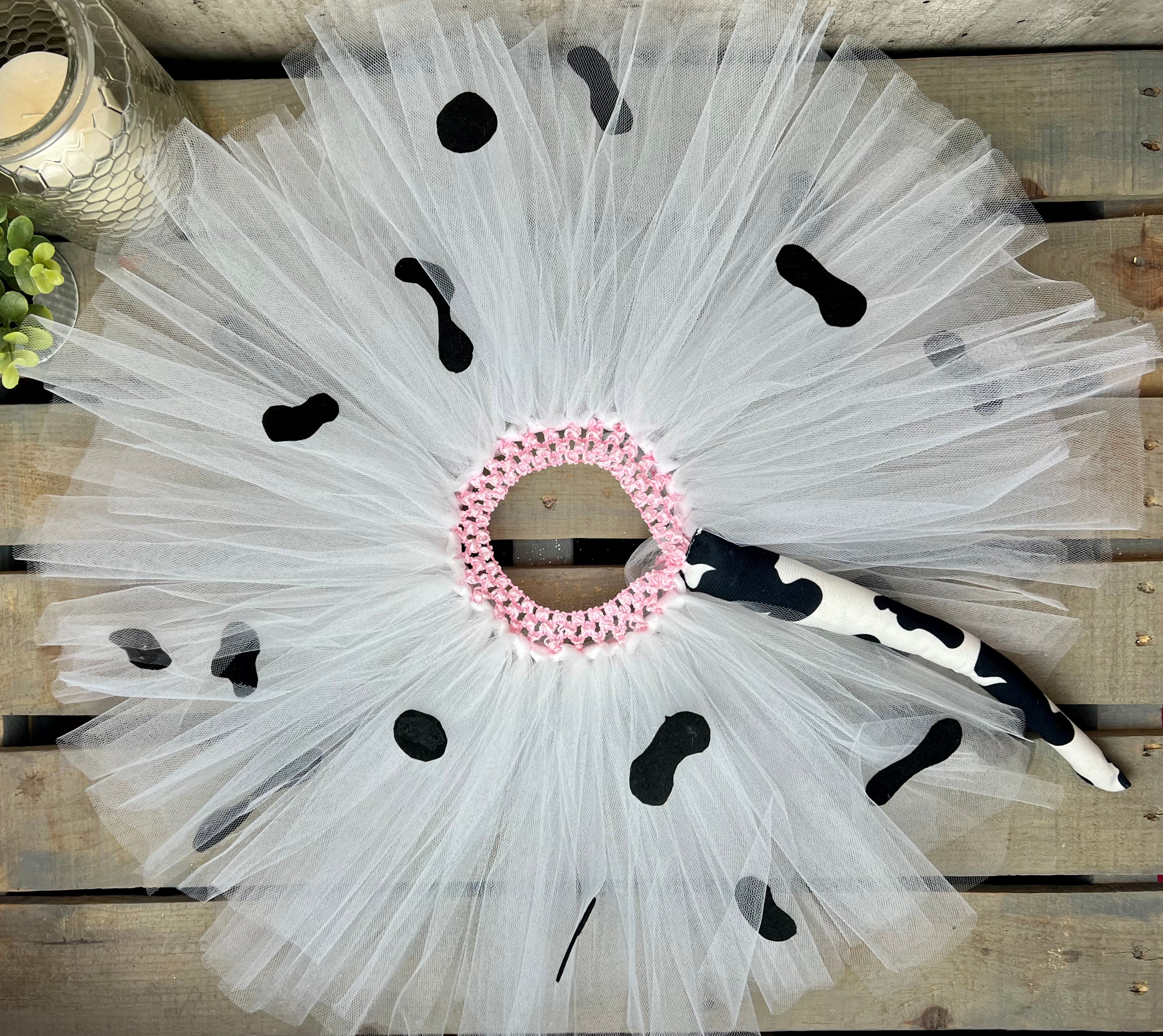 Cow Tutu Costume with Ears & Tail – Farm Birthday Outfit