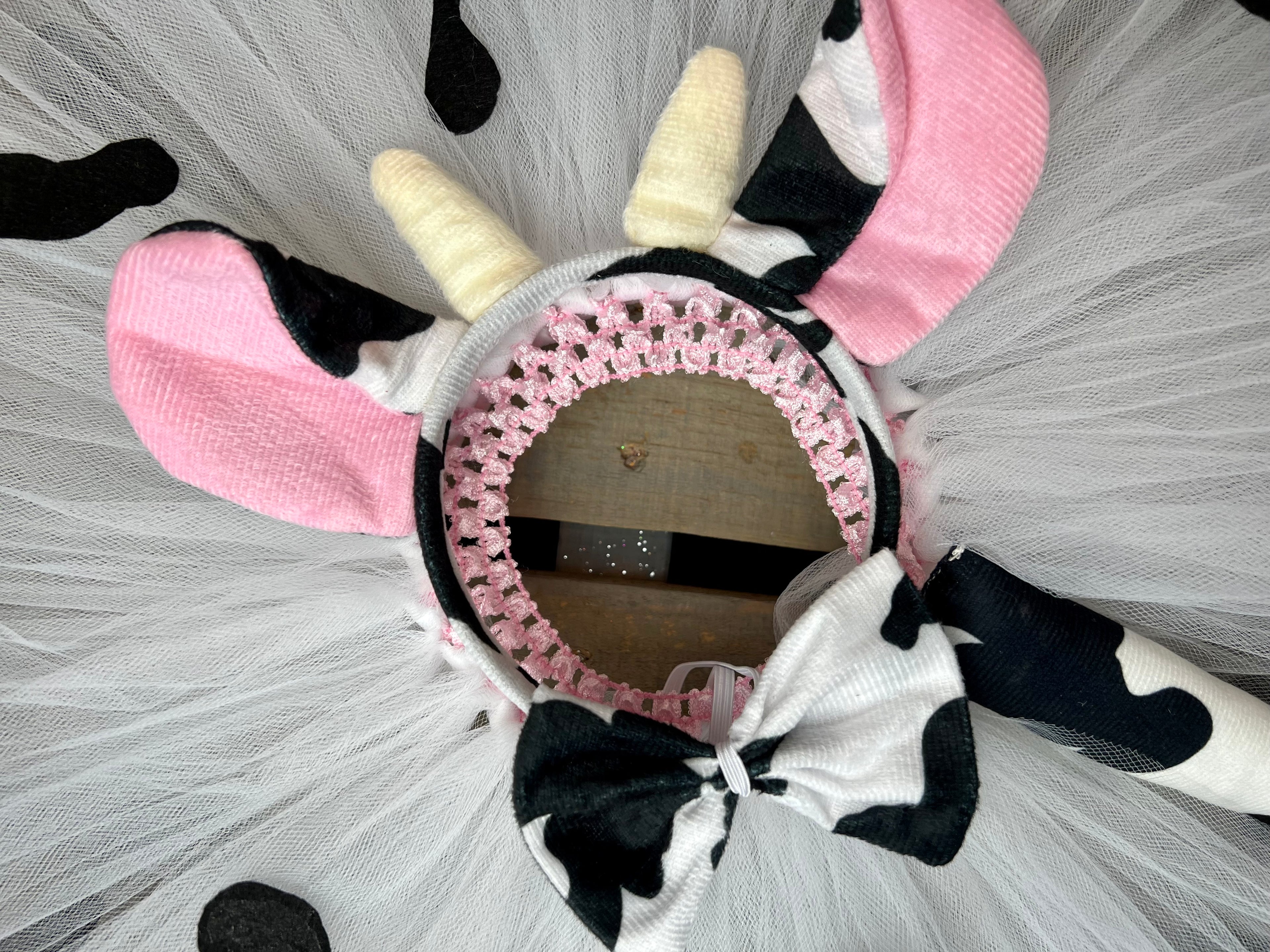 Cow Tutu Costume with Ears & Tail – Farm Birthday Outfit